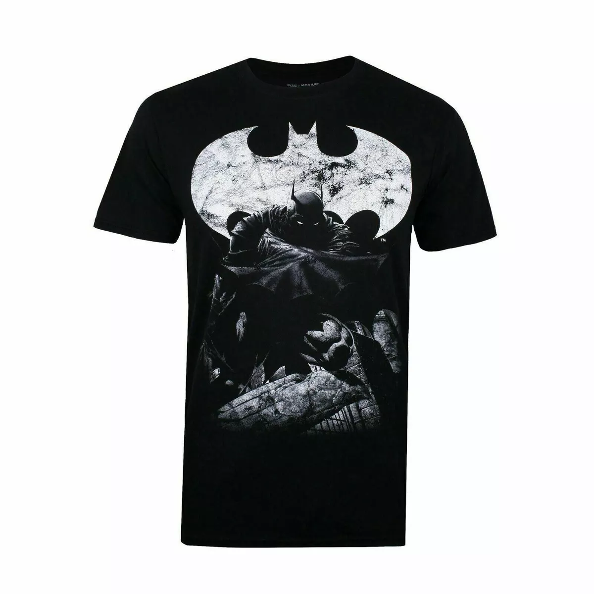 Official DC Comics Mens Batman Dark Knight T-shirt Black S-2XL