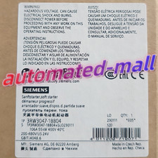 1 PC NEW SIEMENS Soft Starter 3RW3047-1BB14  Expedited Shipping