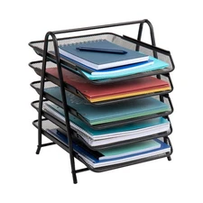 Mind Reader Desk Organizer with 5 Sliding Trays, Black,NEW PRODUCT EXPLOSION