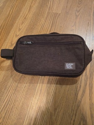 Every Man Jack Men Toiletry Wash Bag Travel Pouch Toiletries Dopp Kit Brown
