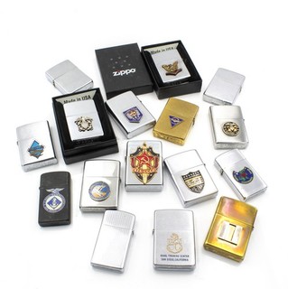 Vintage US Commemorative Naval Zippo Windproof Lighters Lot of 16 #X1020