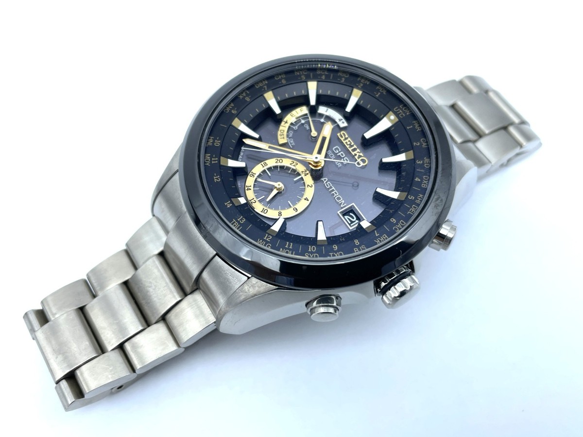 SEIKO ASTRON GPS Radio Wave Solar Men's Watch Titanium 7X52-0AA0