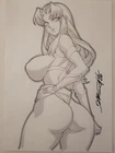 STARFIRE Teen Titans DC Comics Cute Girl Original Sketch Pinup - DaiKon Art