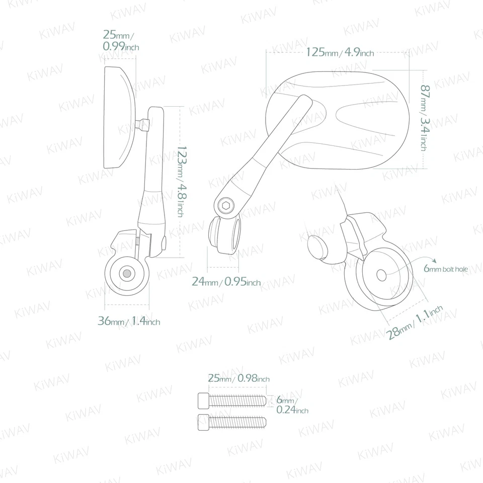 Bar end mirrors STARK chrome oval fits Moto Guzzi V7 Stone threaded OEM bar - Image 2 of 4