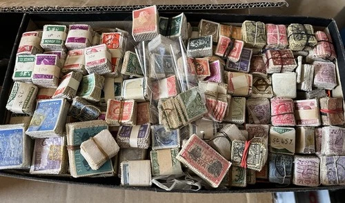 Vintage Bulk  worldwide used 10 bundles  1000 stamps  OFF PAPER Only 1.3c each