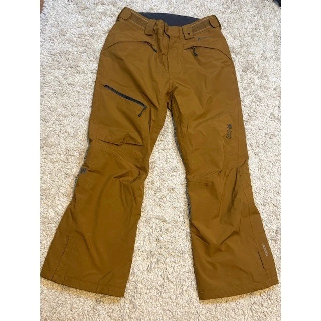 Mountain Hardwear Sky Ridge GORE-TEX Shell Ski Pants Mens Sm/Short RECCO Ochre