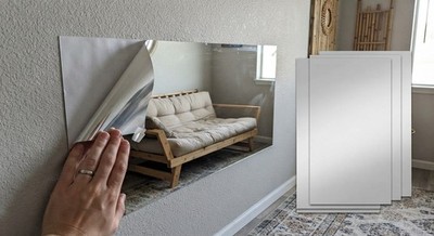 DIY-freundliche selbstklebende Spiegelfliesen - 10x15cm reflektierendes Acryl, 4er Pack