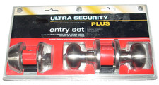 Ultra Security Plus Entry Set Exterior Entrance Key-Locking Door Knob Deadbolt