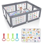 Premium Baby Playpen with Mat, 71x60 Inches Extra Large Playpen for Babies an...