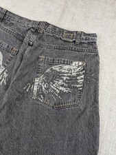 Karl Kani Gold Jeans Mens 38x34 36X31 Distressed Baggy Loose Denim Y2K Hip Hop