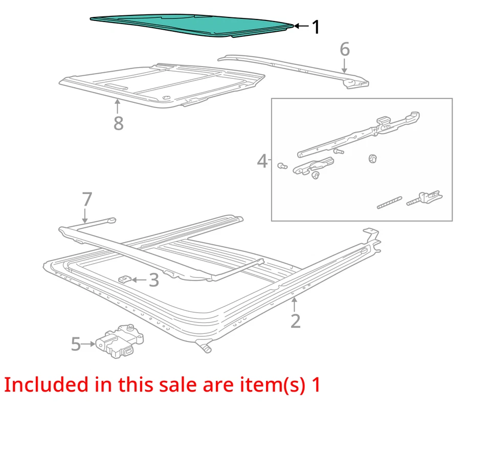 Roof Glass Only Fits 95-05 EXPLORER 606872 Foto 3 de 4
