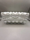 Westmoreland Milk Glass White Planter Paneled Grape, 4” x 8.5” x 4” Vintage