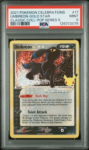 2021 POKEMON CELEBRATIONS CLASSIC COLL #17 UMBREON-GOLD STAR PSA 9