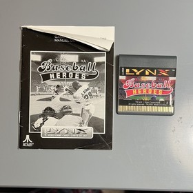 Baseball Heroes Atari Lynx Game & Manual - Works
