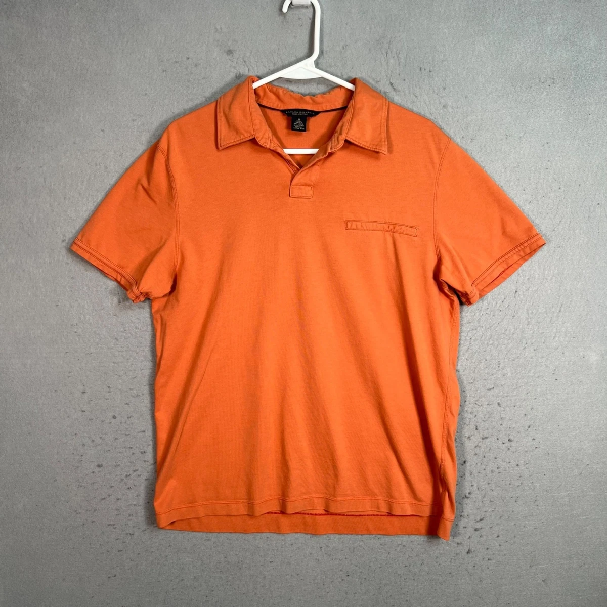 Chemise Homme Banana Republic Lin - Coupe Slim Orange Et Blanc à Damiers, Taille M