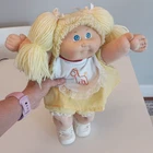 Vntg 1984 Cabbage Patch Kid Lemon Blond Pigtails Blue Eyes Green Sig w/ No Date