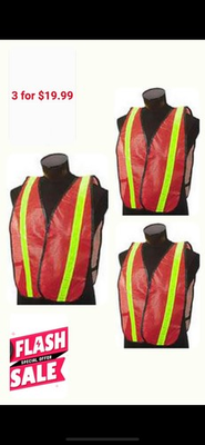 #ad 3 Jackson 3006273 Flat Weave General Purpose Reflective Safety Vests for $19.99 $19.99