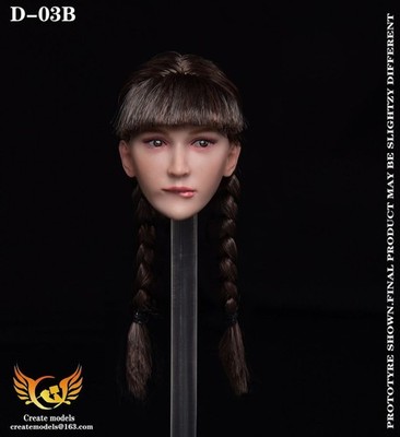 1/6 scale Sexy Female Head Sculpt w/Pig Tails - MINT IN BOX