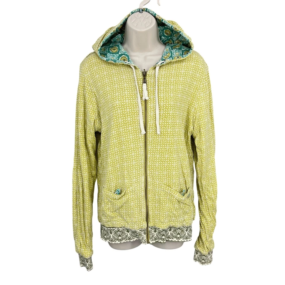 Billabong Boho Sudadera con Capucha Mujer Talla XL Reversible Coqueta Artística Cremallera Algodón Surf Foto 2 de 4