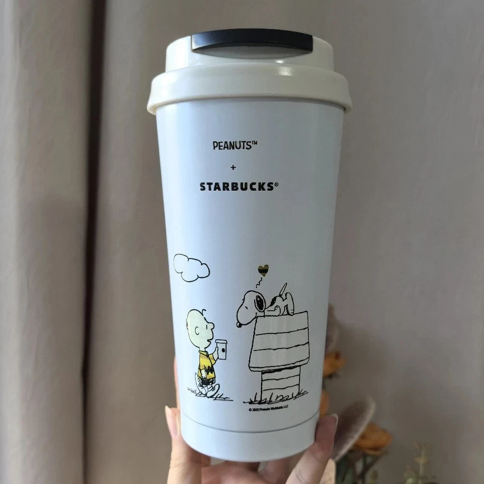 2025 Starbucks X Snoopy Limited White Cup Stainless Steel Water Cup 473ml/16oz - Image 2 of 4