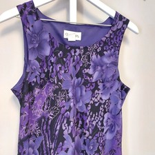 Chadwick's Purple Floral Leopard Print Sleeveless Maxi Dress 14 Whimsigoth Y2K