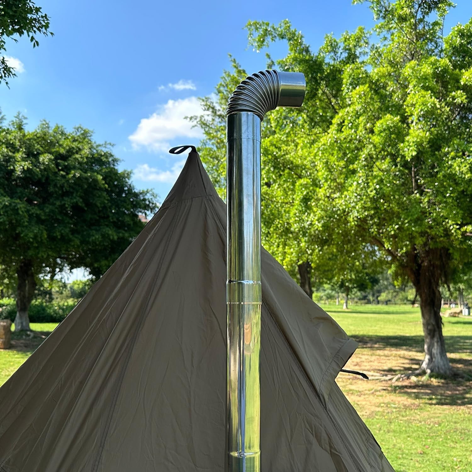 Elbow Pipe 2 PCS 90 Degree Chimney Stainless Steel Flue for Camping Wood Stove