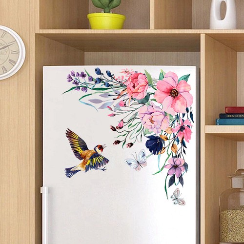 Plant flowers decorative wall stickers bathroom toilet stickers refrigerator - Picture 2 of 5