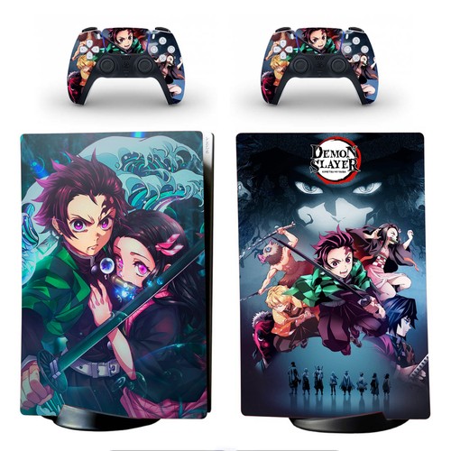Demon Slayer Tanjirou Nezuko Decals for PS5 Standard Disc Digital Console Skins - Picture 2 of 5