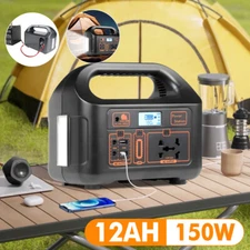Portable Power Station Solar Generator 150W Power Bank with DC AC Outlet 110V