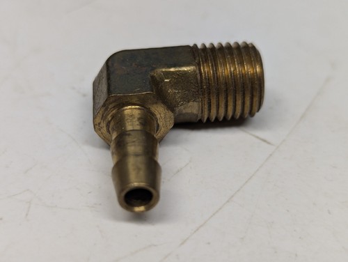Lot of (4) New Brass Hose Barb Elbow 1/4" Barb, 1/4" NPT Thread - Picture 3 of 4