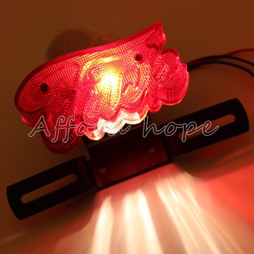 Taillight Brake Light License Plate Red Lens Stop Light+Iron Stand Universal Fit - Imagen 8 de 8