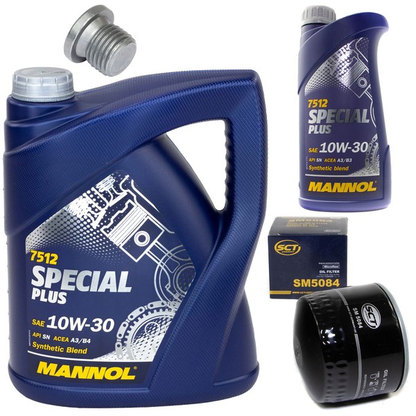 MotoröL Set 10W-30 6 Liter + ÖLfilter Sm 5084 + Schraube FüR Vw Transporter V-image