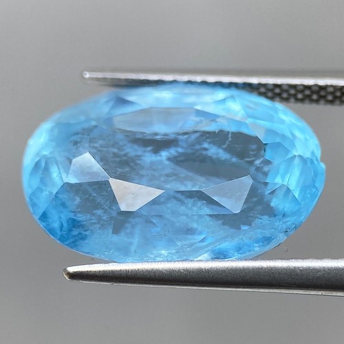 Huge Aquamarine Natural 12.3ct Aqua Blue Rare Oval Cut Precious Gem From Brazil - Picture 3 of 4