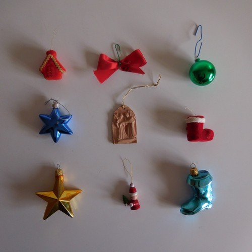 Lot 9 boules décorations guirlandes sapin Noël vintage art déco design XX France - Imagen 97 de 120
