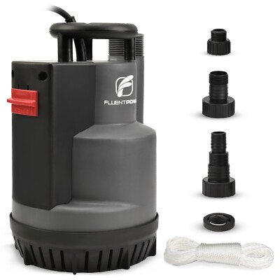 #ad FLUENTPOWER 3 4HP 3300GPH Submersible Sump Utility Water Pump AutoManual Control $59.99