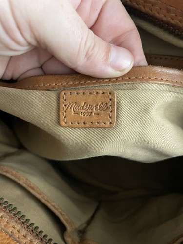 Madewell Glasgow English Saddle Tan Leather Satchel Shoulder Purse Bag - Picture 10 of 12