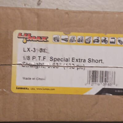 LuMax 1/8 P.T.F. Special Extra Short, Straight .63'' Grease Fittings, 77 Pcs.