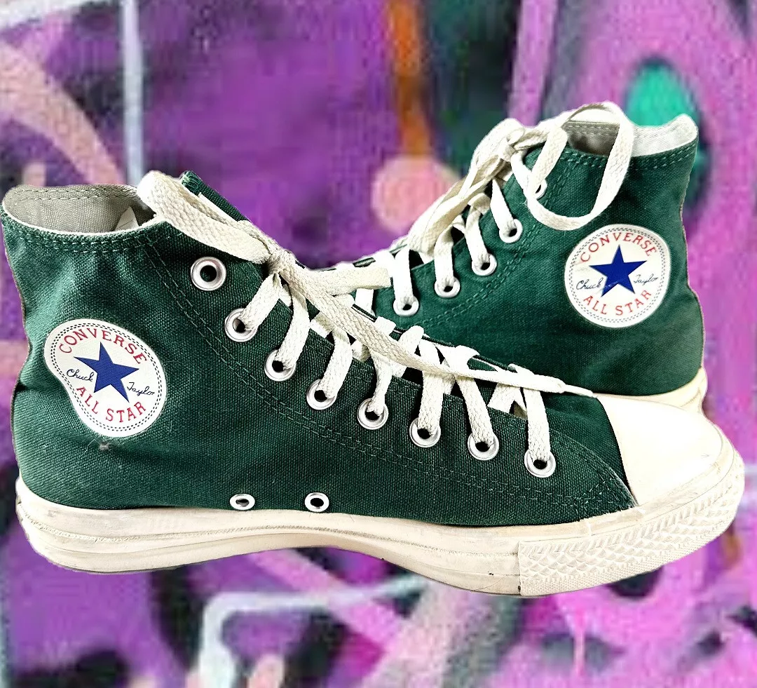CONVERSE GREEN High Top ID TAU SNEAKERS sz Men s 7.5 Women s 9.5 118479f