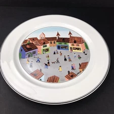 Villeroy & Boch Design Naif Round Serving Cake Chop Plate Platter Village Square