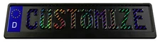 Custom Black European German License Plate with VALID Hologram and Frame