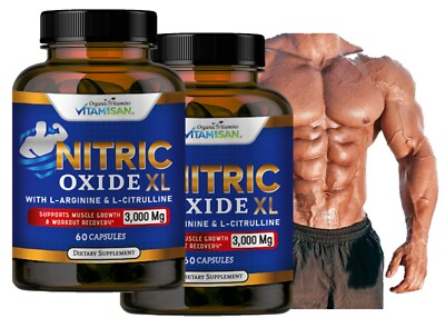#ad Nitric Oxide Booster L Arginine L Citrulline 3000mg 120 Caps HIGHEST POTENCY $19.86