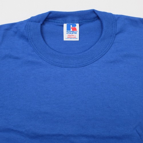 VINTAGE 80's Russell Athletic Lot of 3 Youth L Royal Blue Short Sleeve T-Shirts - Picture 4 of 7