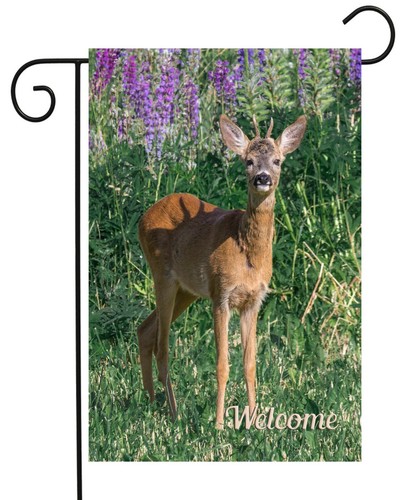 Welcome Deer Garden Flag ~ Double Sided * Top Quality