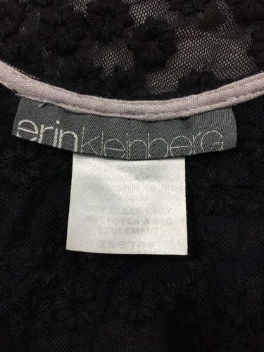 Erin Kleinberg Tank Top XS Gray Black Lace Back Sexy Semi-Sheer Casual Shirt - Picture 12 of 12