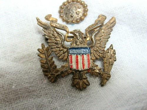 WW2 or WW1 Army Home Front Pin Enamel Shield As Is - Picture 2 of 3