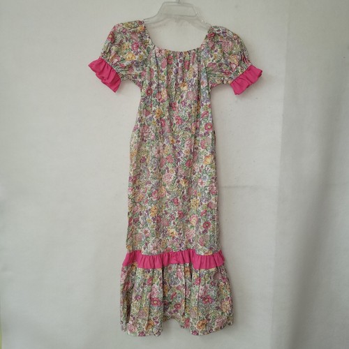 Liberty House One Papaya Dress Vintage Girls 8 Floral Maxi Luau Hawaiian USA - Picture 3 of 10