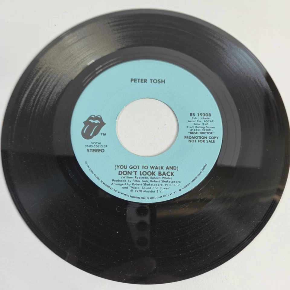 Peter Tosh "(You Got To Walk And) Don't Look Back" 45 Vg+ Tested Picture Promo - Image 4 of 4