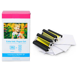 KP-108IN Color Ink & Paper Set for Canon Selphy CP910 CP900 CP1200 CP1300 3 x 6 