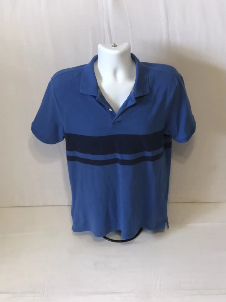 Old Navy Men’s Polo Shirt Blue Black Medium ▪FREE Shipping! - Image 4 of 4