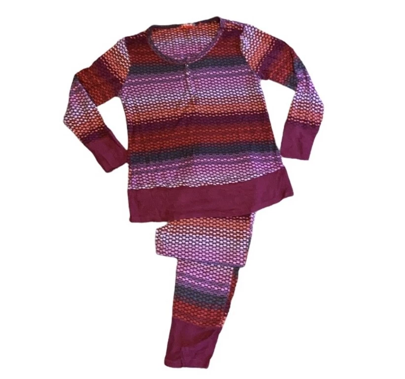 Conjunto de pijama para mujer Josie Natori Henley Fireside manga larga pequeño MED XL nuevo Foto 2 de 4